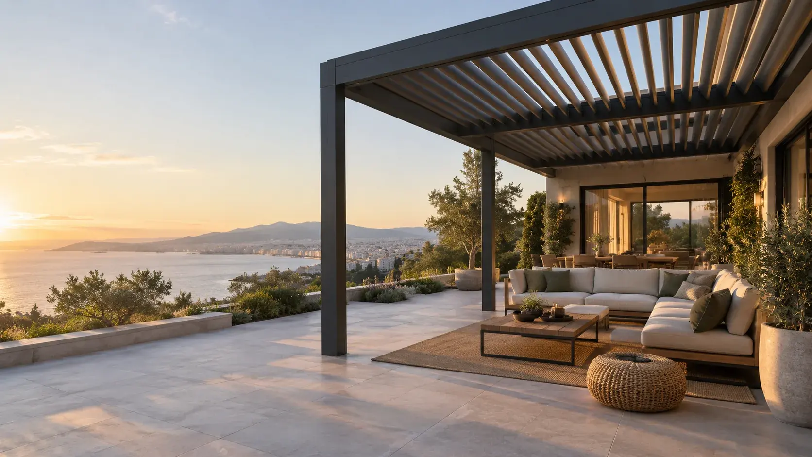 Pergola ve tente sistemi uygulaması